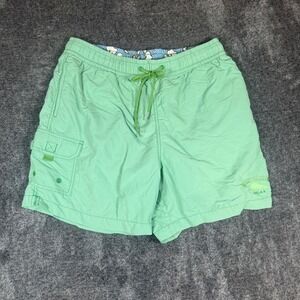 Tommy Bahama Relax Swim Trunks Men's Large Green Mesh Lined Cargo Board Shorts